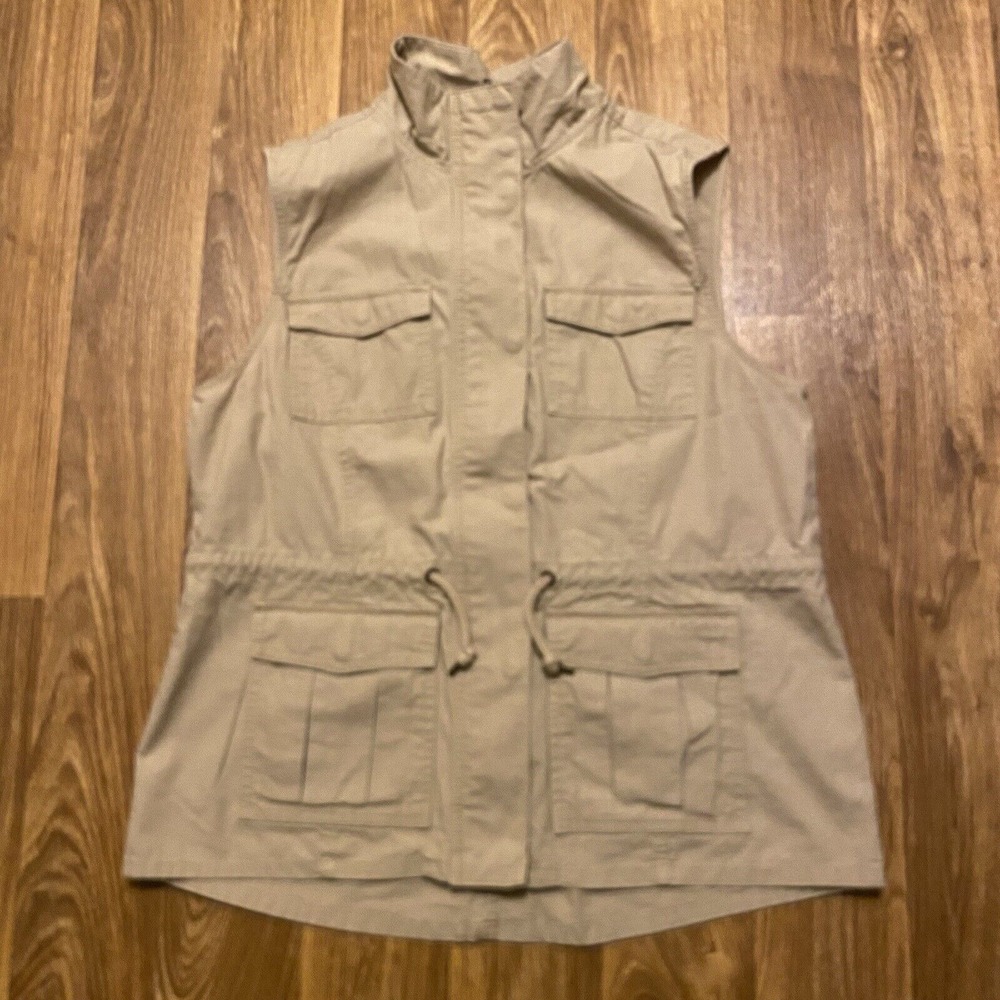 Vintage Cabela's Utility Vest Classic‎ Fit Men Large Tan Hiking Hunting Fishing